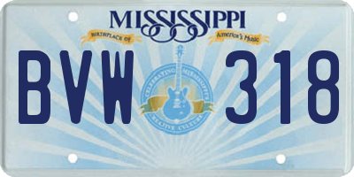 MS license plate BVW318