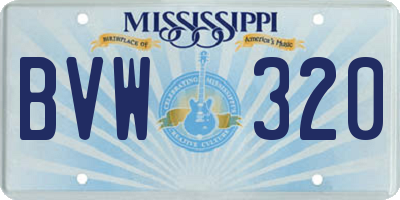 MS license plate BVW320