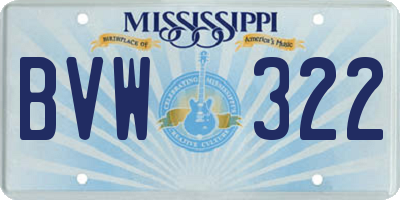 MS license plate BVW322