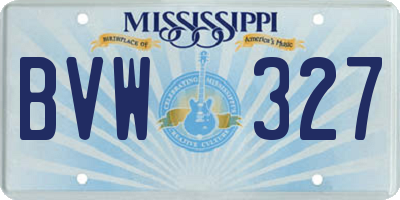 MS license plate BVW327