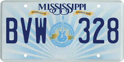 MS license plate BVW328