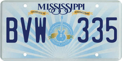 MS license plate BVW335