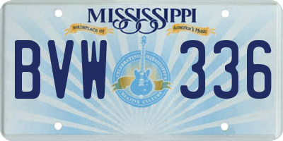 MS license plate BVW336