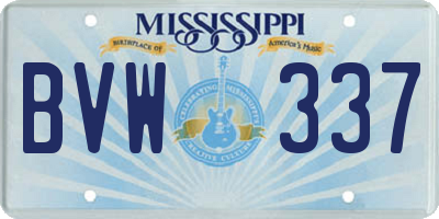 MS license plate BVW337