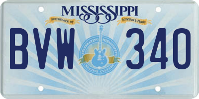 MS license plate BVW340