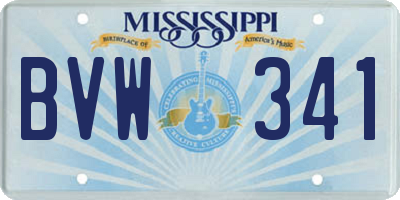 MS license plate BVW341