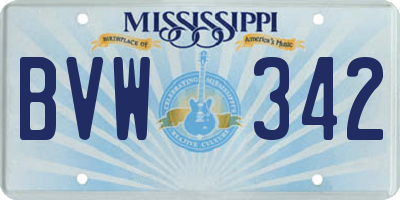 MS license plate BVW342
