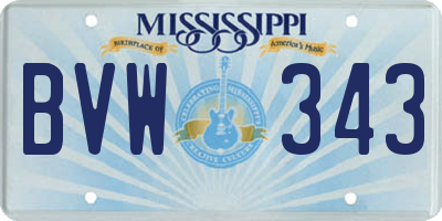MS license plate BVW343