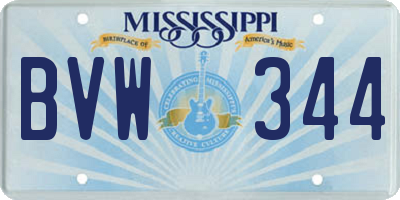 MS license plate BVW344