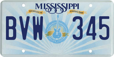 MS license plate BVW345