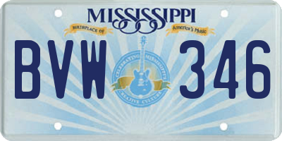 MS license plate BVW346