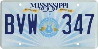 MS license plate BVW347