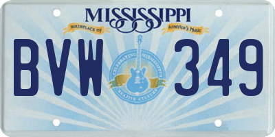 MS license plate BVW349