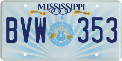 MS license plate BVW353