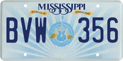 MS license plate BVW356