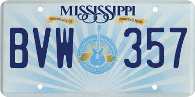 MS license plate BVW357