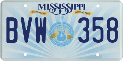 MS license plate BVW358