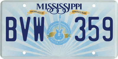 MS license plate BVW359