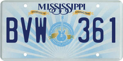 MS license plate BVW361