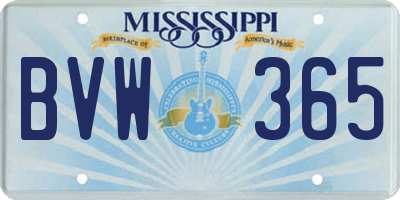MS license plate BVW365