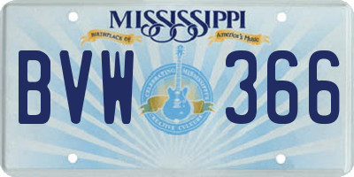 MS license plate BVW366