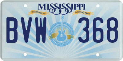 MS license plate BVW368