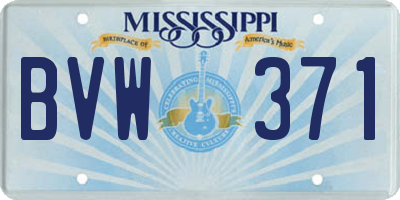 MS license plate BVW371