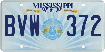 MS license plate BVW372
