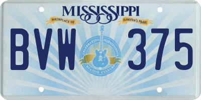 MS license plate BVW375
