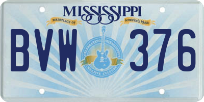 MS license plate BVW376