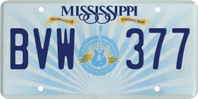 MS license plate BVW377