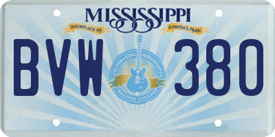 MS license plate BVW380