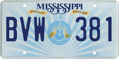 MS license plate BVW381