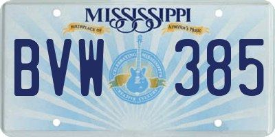 MS license plate BVW385
