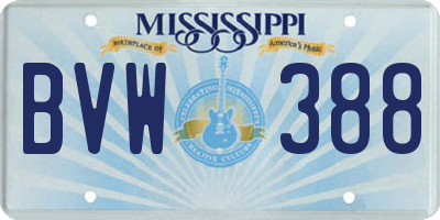 MS license plate BVW388