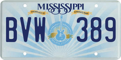 MS license plate BVW389