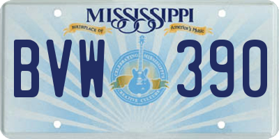 MS license plate BVW390