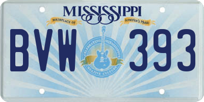 MS license plate BVW393