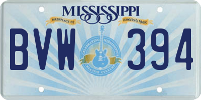 MS license plate BVW394