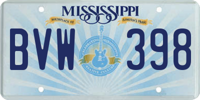 MS license plate BVW398