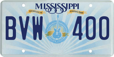 MS license plate BVW400