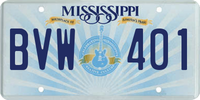MS license plate BVW401