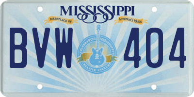 MS license plate BVW404