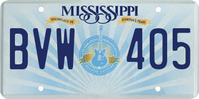 MS license plate BVW405