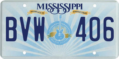 MS license plate BVW406