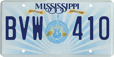 MS license plate BVW410