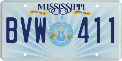 MS license plate BVW411