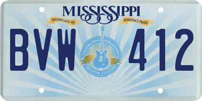 MS license plate BVW412