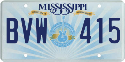 MS license plate BVW415