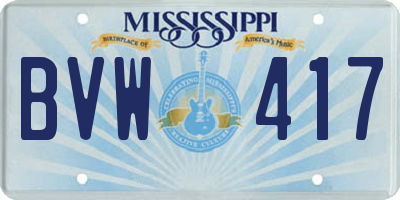 MS license plate BVW417